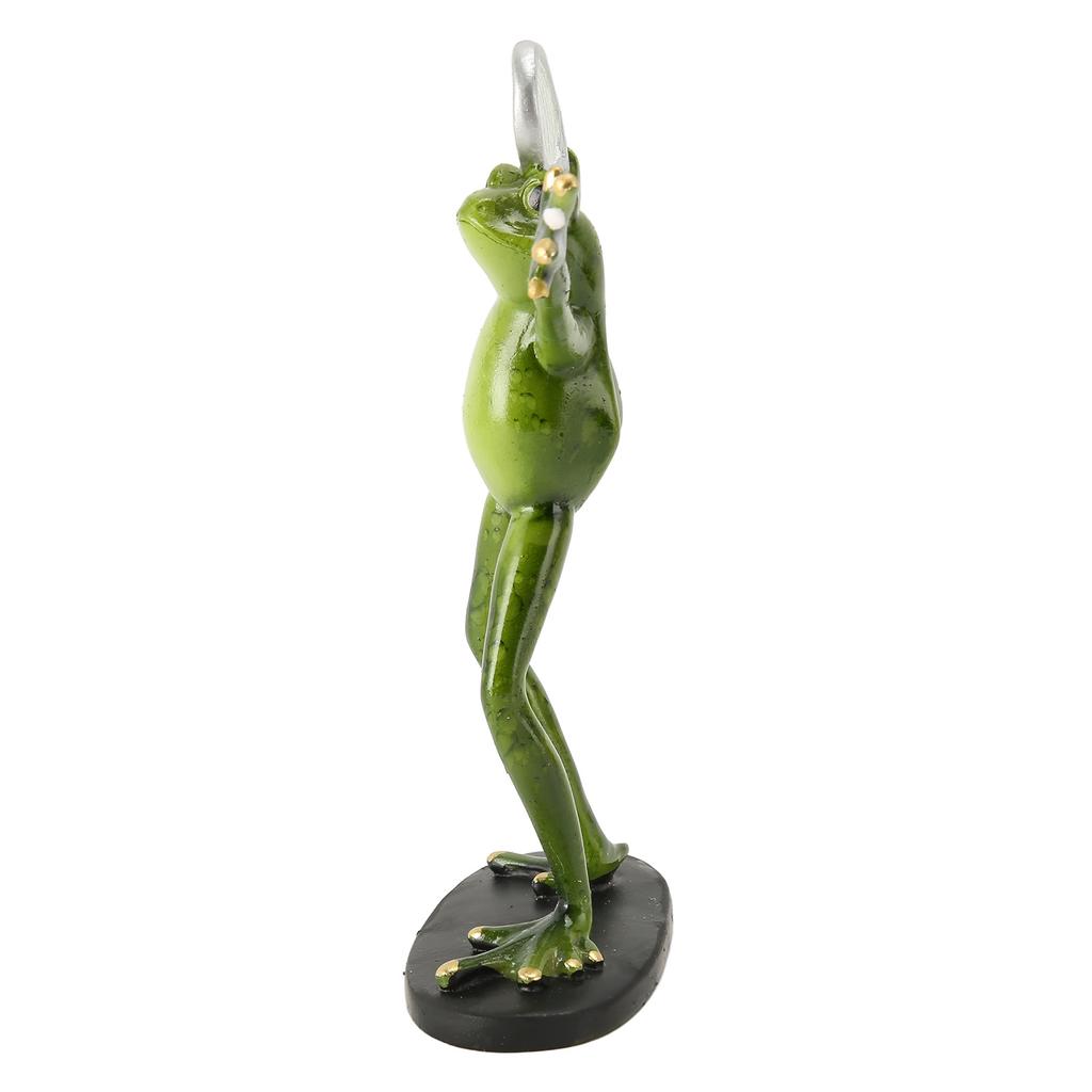 Frog Statue Resin Sports Frog Figurine Decor Sculpture Statue Crafts for Outdoor Garden Patio Lawn Bonsai Porch Play