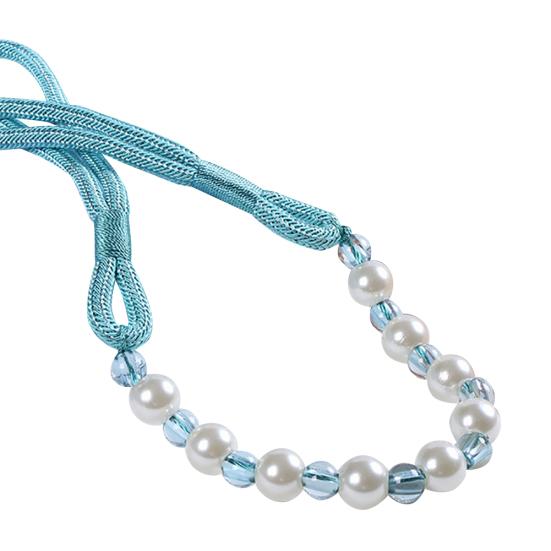 

Современные бисерные занавески, подхваты, пояс для декора окон комнаты небесно-голубой