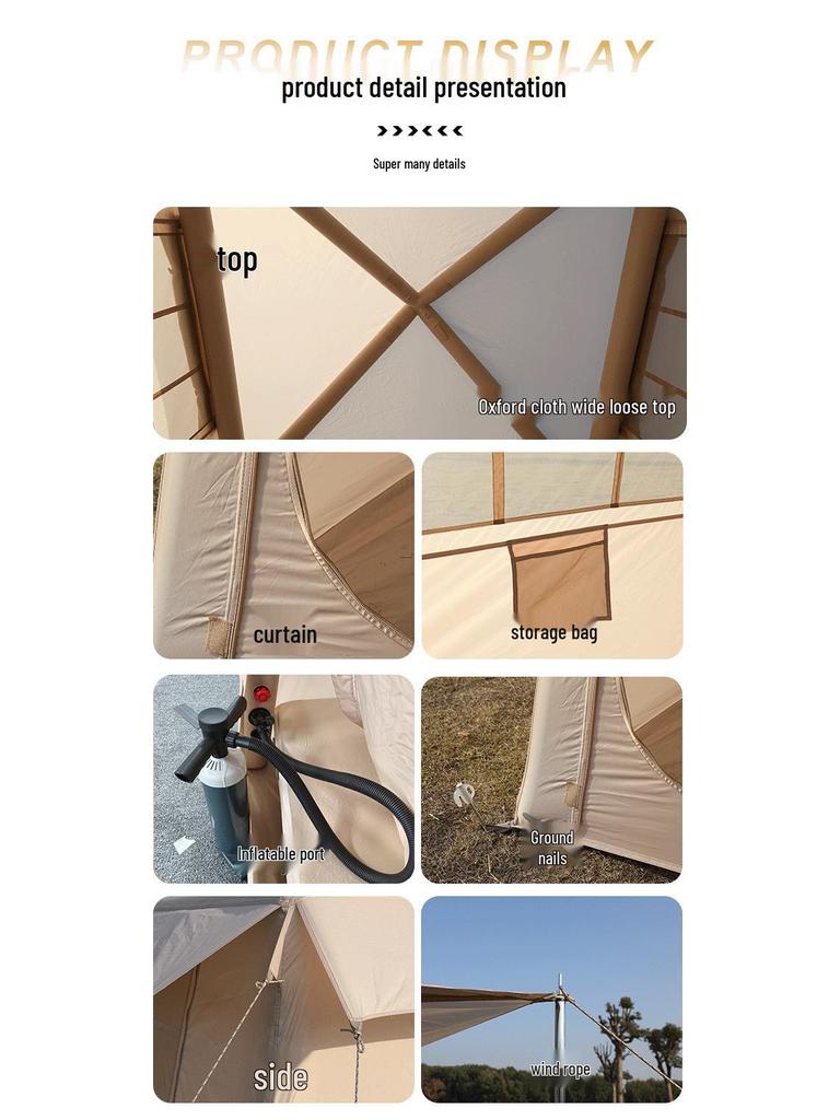 Inflatable Quick-Deploy Windproof Rainproof Tent for Portable Outdoor Camping