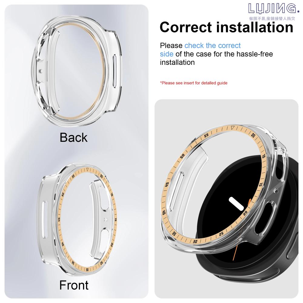 Lünettenring+Abdeckung für Samsung Galaxy Watch 8 Hülle 44mm 40m Schutz Hart PC Bumper Skala Schale Galaxy Watch 8 Schutzhüllen
