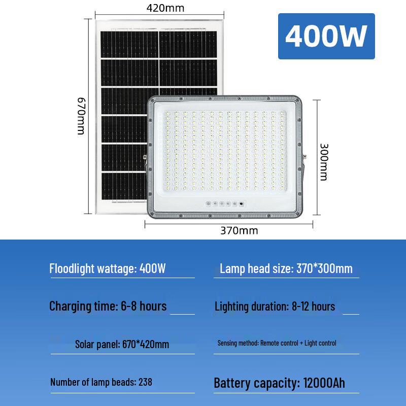 

400W Pressed Aluminum Solar Outdoor Floodlight