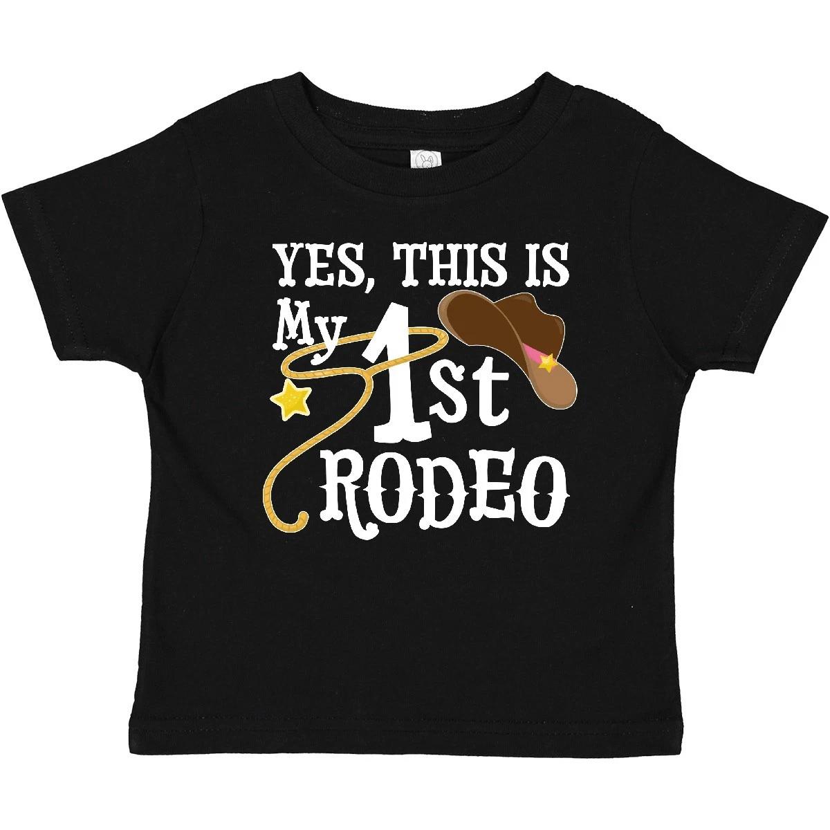 Inktastic Yes, This Is My 1st Rodeo- Cowboy Hat And Lasso Baby T-Shirt Kids Star 100
