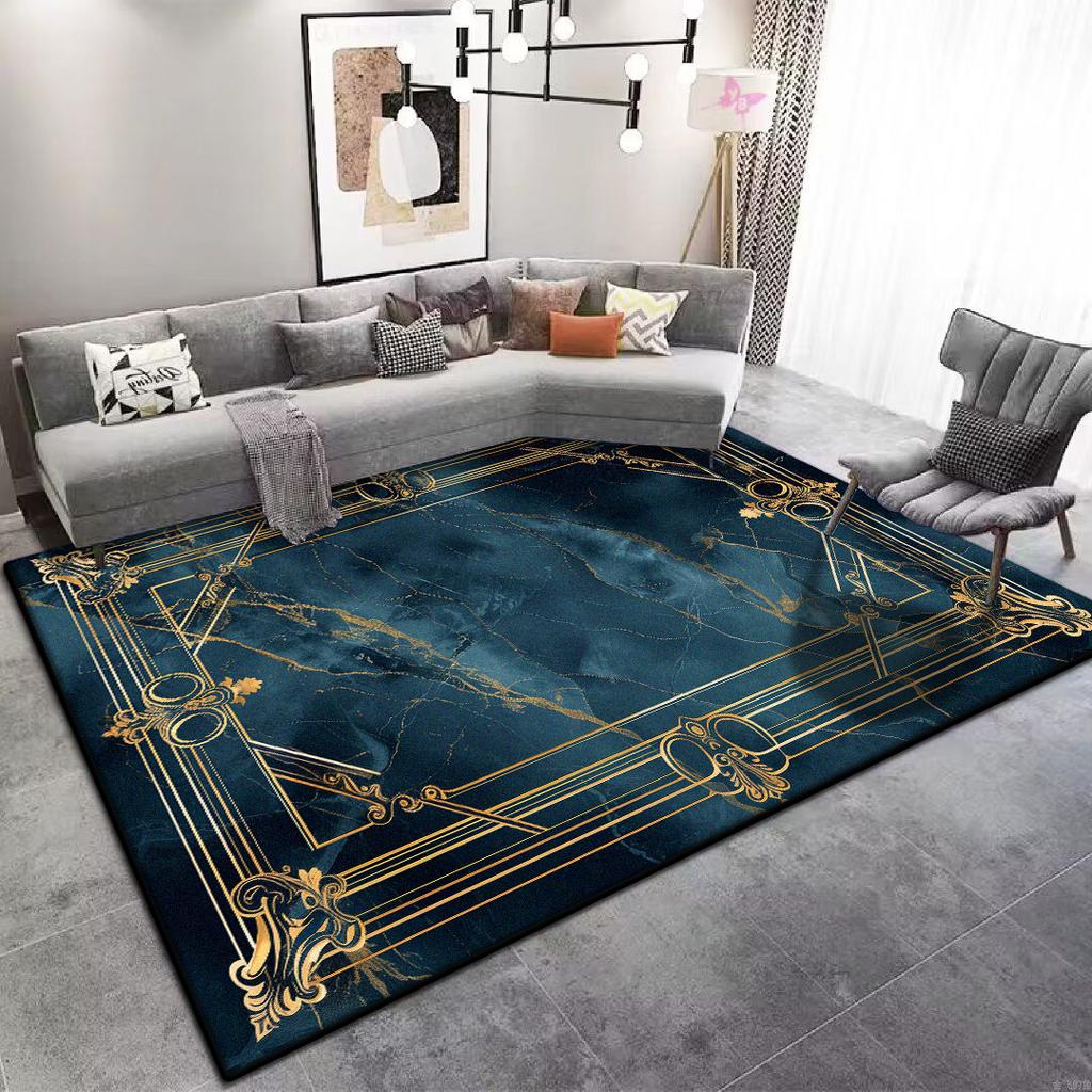 Nowoczesny Dywan do Dużego Salonu dla Seniorów Niebieski Antypoślizgowy Mata pod Stoliki Kawowe Możliwość Dostosowania Szatnia Biuro Sofa Dywan Miękki Łatwe Czyszczenie