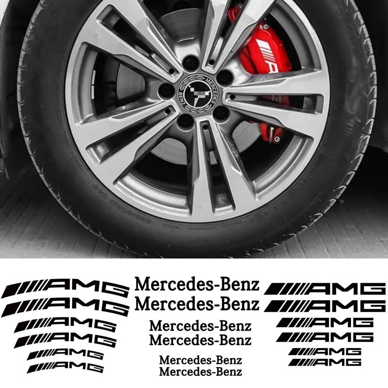 Voor AMG Mercedes-Benz remklauw auto stickers accessoires hoge temperatuur rem voor auto carrosserie raamglas bagage stickers.