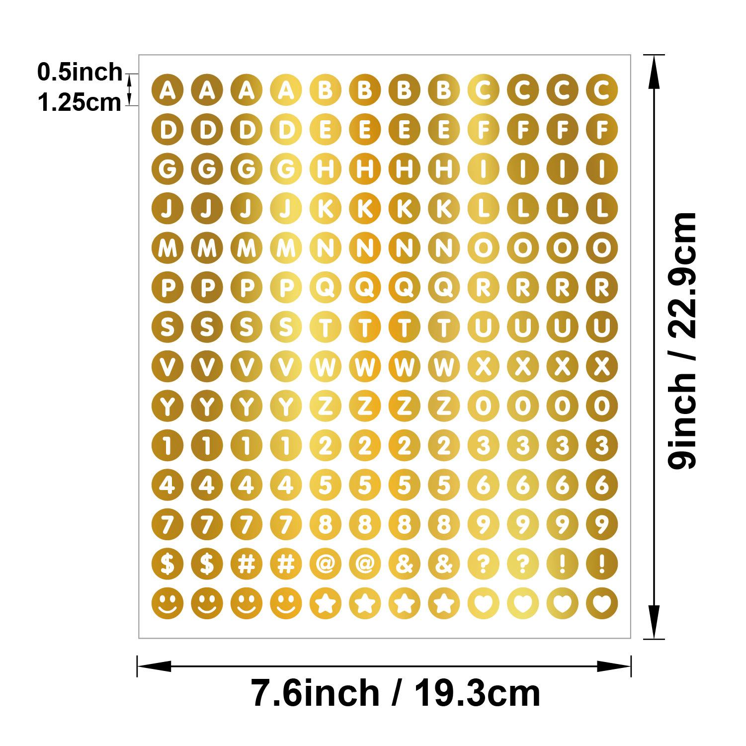 

Золотое тиснение Буквенно-цифровая наклейка 0,5 дюйма Точечный логотип Персонализированная DIY Декоративная наклейка для ежедневника Подарочная упаковочная наклейка