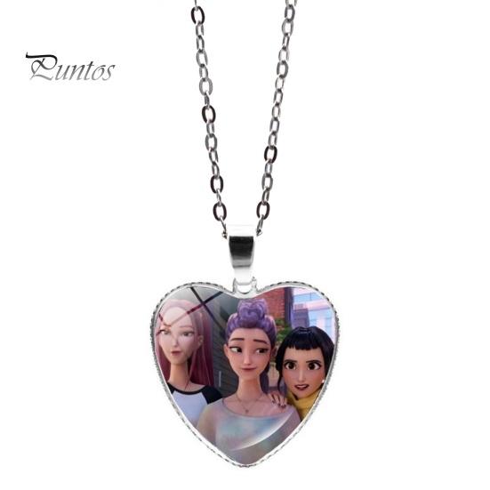 Movie Fans Necklace Korean Pop Hunters Anime Merchandise Cute Heart Girl Group Jewelry Pendant Gift for Goods