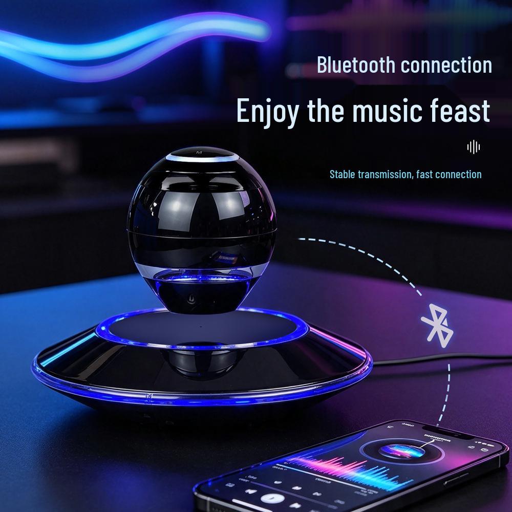 Bluetooth Speaker: Magnetic Levitation Ornament for Rotating Desktop Audio Décor