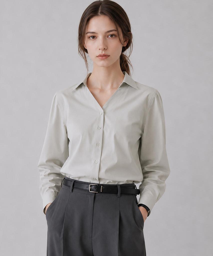 LEIE Wrinkle-Free Crop Blouse Gray