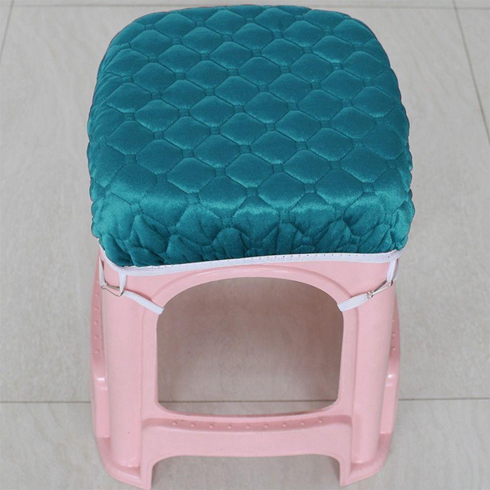 Thickening Square Stool Covers Elastic Chair Cover Linen Fabric Bar Counter Cover  Universal