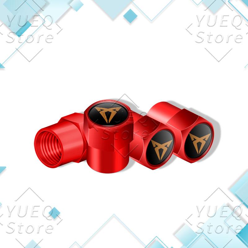 4 szt. Metalowe Emblematy Nakrętki Zaworków Opon Kół Samochodowych Osłony Przeciwpyłowe Do SEAT Ibiza Leon 300 Ateca Exeo Tarraco Altea Akcesoria Samochodowe