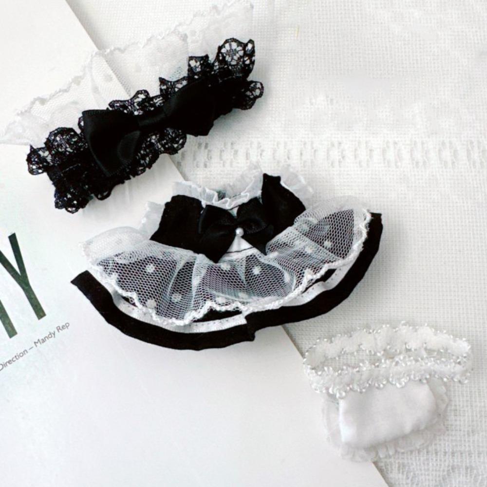 Maid Dress 10cm Cotton Doll Clothes Princess Skirt Idol Dolls Dress  10cm Idol Doll