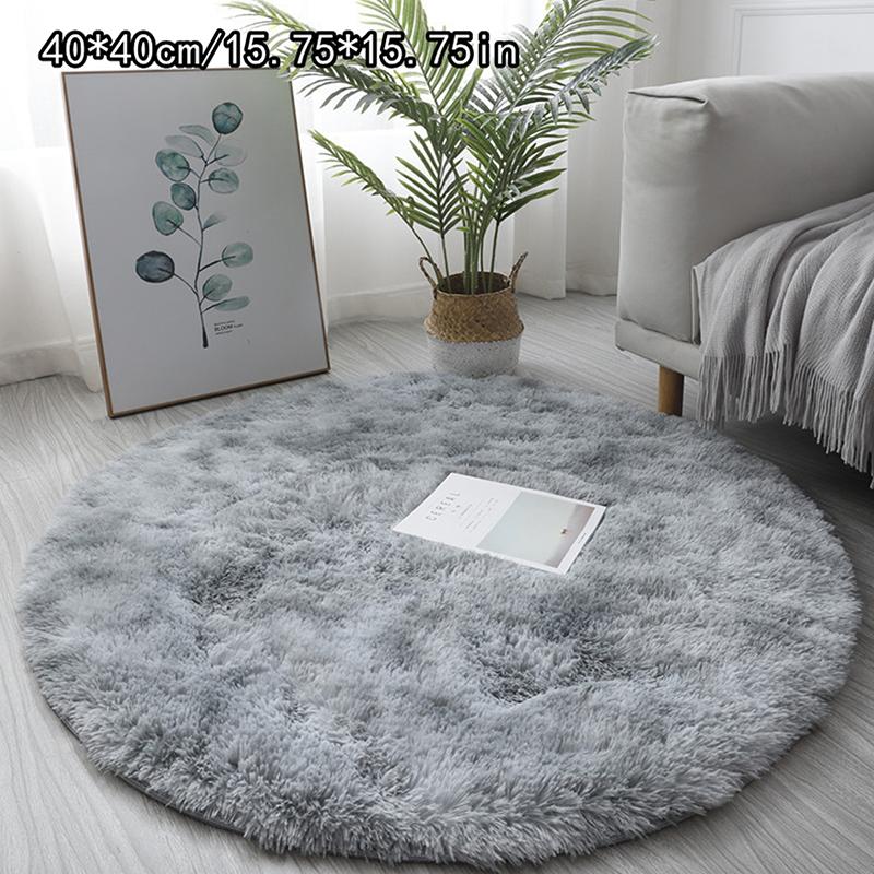 Luxury Round Soft Faux Sheepskin Fur Area Rugs Washable Wool Bedside Carpet