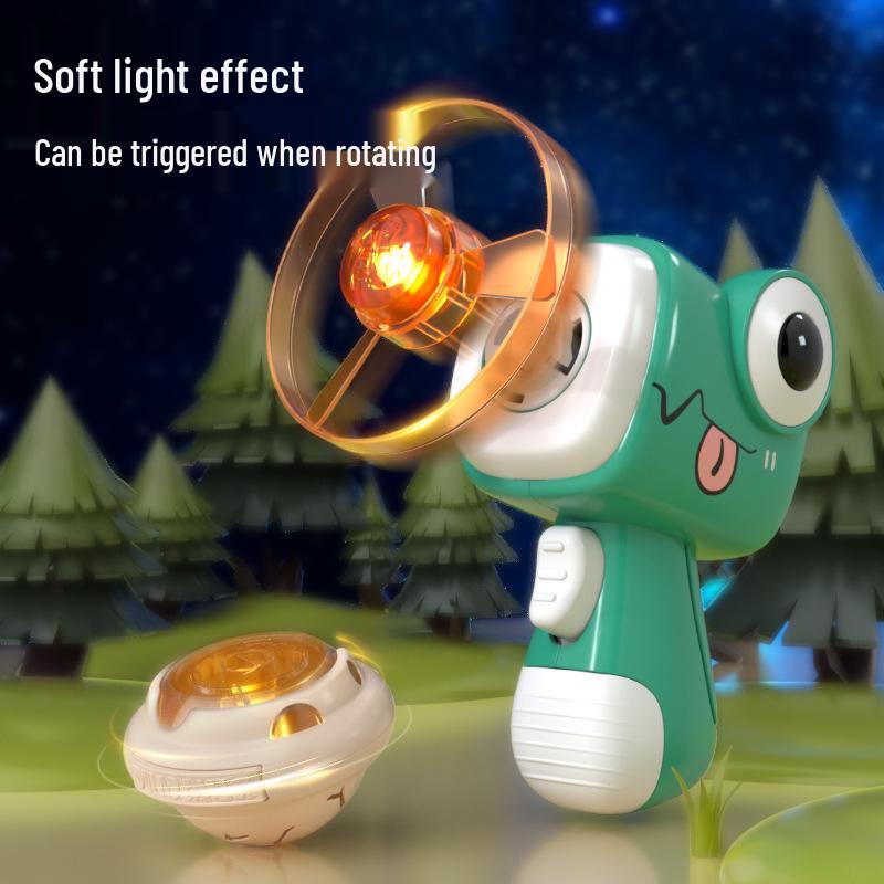 

Douyin Dinosaur Light-Up Spinning Top & Flying Saucer Toy Gun for Outdoor Fun