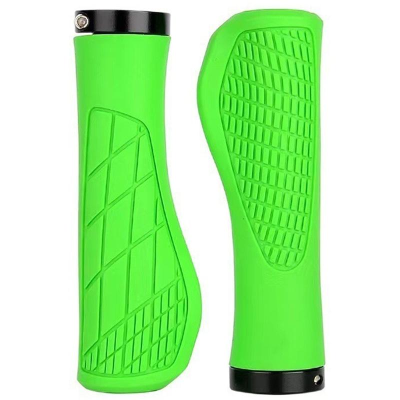 

1 пара ручек для руля горного велосипеда, противоскользящие, удобные, фиксируемые, мягкие резиновые ручки для горного велосипеда, запчасти для велосипеда зелёный