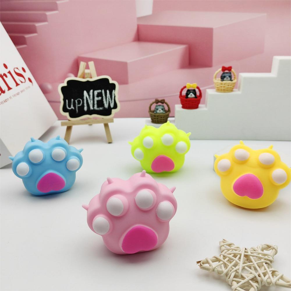 New Soft Flour Filled Cat Paw Squishy Novelty Silicone Toy Hand Squeeze For Daily Stress Relief