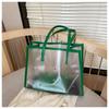 2pcs/set Summer Transparent Totes Bag Waterproof Shopping Bag Portable Jelly Shoulder Bag  For Women