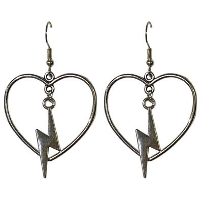 Einzigartige Hängende Herzohrringe Geometrische Herzblitz Ohrstecker Mode Valentinstag Geschenk Frau Mädchen Party