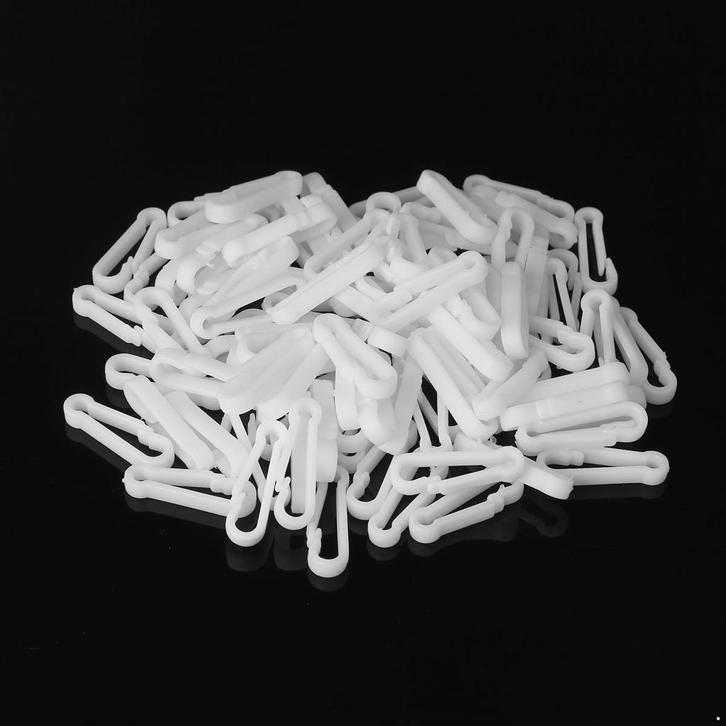 100 Pieces Mini Plastic Carabiner Hooks Buckle Clips for Paracord Keychain Bag Strap Parts