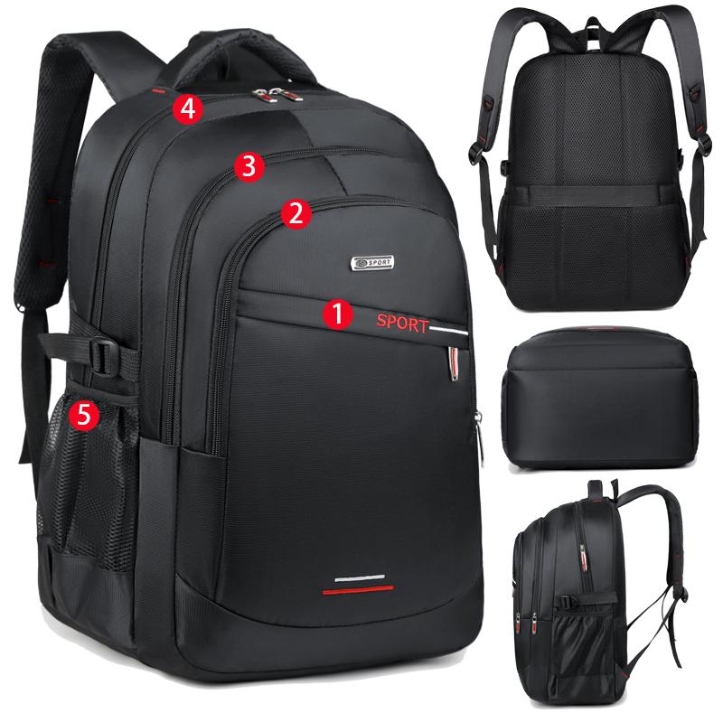 5-Layer Men'S Backpack - Durable, Waterproof, Multifunctional Design, With Bottle Strap - Perfect For Outdoor Activities, Busine