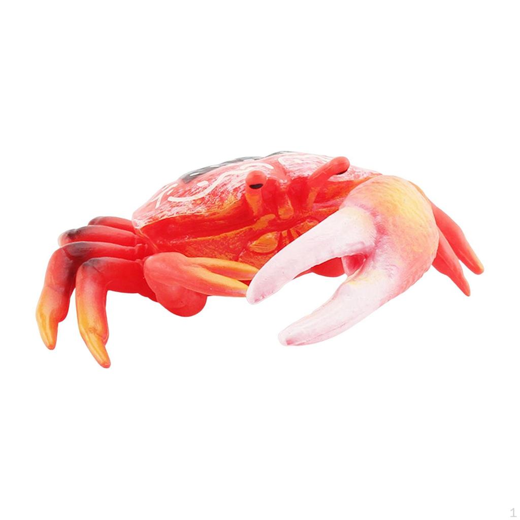 Hand Painted Mini Crab Figurines Model Realistic Detailed Action Figures for Children Kids
