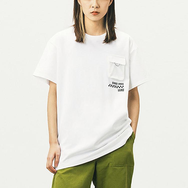 Vans 3D Pocket Printed Casual Sports Short Sleeve T-Shirt Women Tops White VN0A5F1YWHT