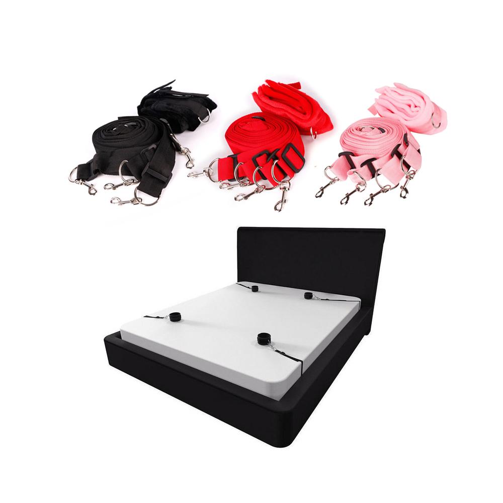 BDSM Bettgurt Bondage Alternative Bindung auf dem Bett mit Plüschbindung Sexspielzeug, Flirthandschellen Fußschellen, SM Self Bondage