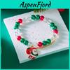 Holiday Gift Christmas Beaded Bracelet With Bells And Snowflakes For Women