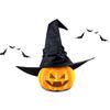 Black Bat Witch Hat Folds Wizard Hats for Women Men Masquerade Party Carnival Costume Cosplay Props Halloween Decorations