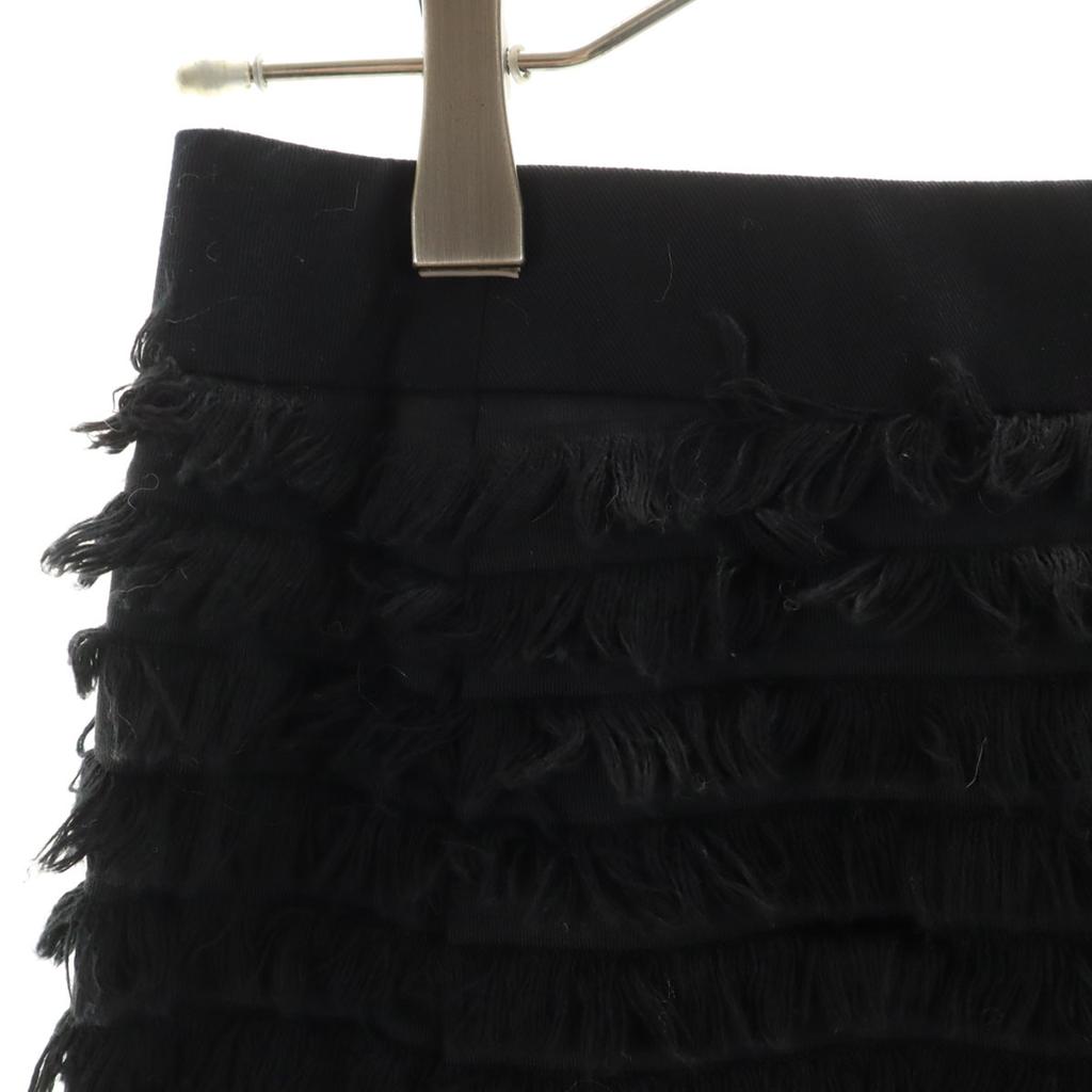 Drawer made in Japan Midi length Fringe Trapezoid skirt 36 black Women Used