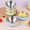 Multi-color Fruit Salad Bowl Round Bowl Food Container Stainless Steel Bowl  Kitchen Tableware