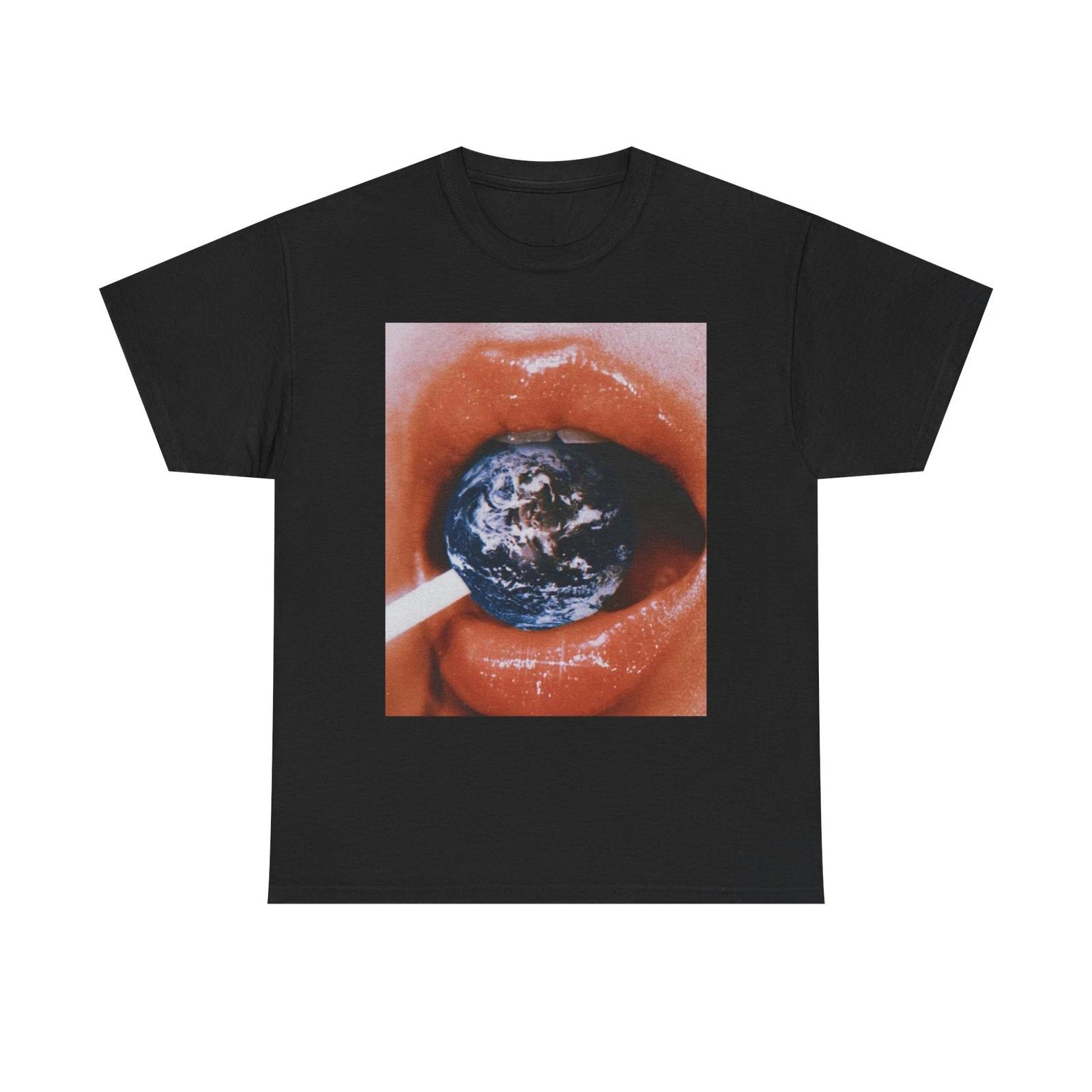

Earth In Your Mouth T Shirt Unisex Heavy Cotton Vintage Gift NEW M