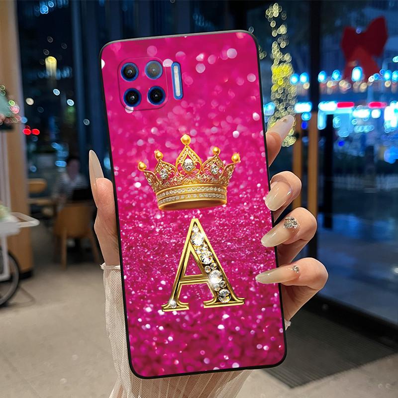 Initial Letter Couple Crown Phone Case For Motorola Moto G 5G Plus Bumper Silicone Black Case Protective Shockproof Soft Cover