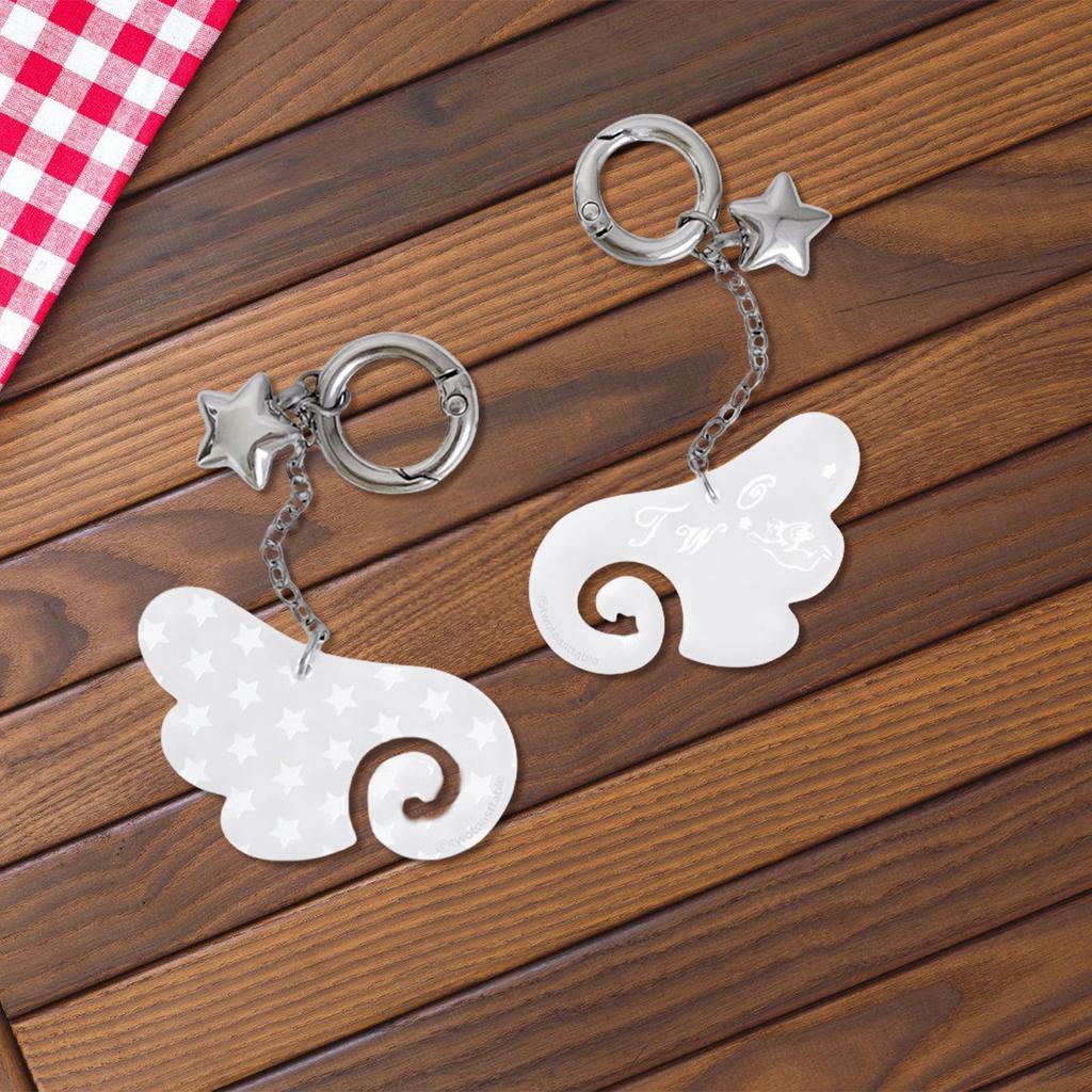 Chic Korean Style Angel Wing Keychain Backpack Pendant Fashionable Bag Charm Accessories for Trendy Fashion Lovers