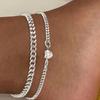 New European and American Style Beach Foot Accessories: Gold Chain Heart-shaped Pendant Anklet Set