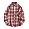 Men's Retro Plaid Long-Sleeve Shirt and Casual Lapel Jacket
