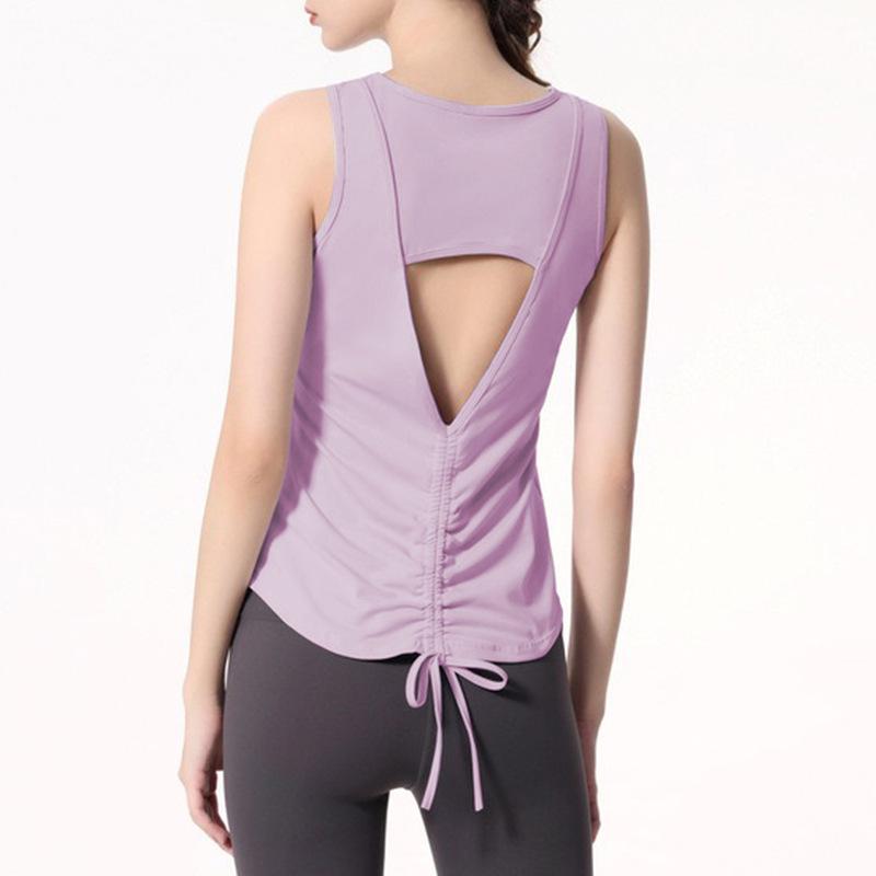 

Женский быстросохнущий летний спортивный жилет Lulu - для йоги, танцев, бега, тренировок, топ без рукавов Large фиолетовый