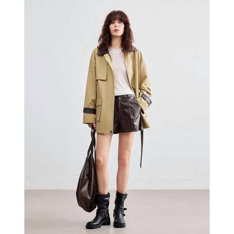 Demana Pure Cotton Color-block Lapel Jacket S