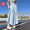 MINISO Women's Summer Lightweight Wide-Leg Cropped Pants