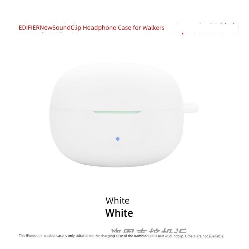 

Protective Case Bluetooth Headset Protective Case Silicone Soft Cover Integrated Earphone Sleeves Earphone Case Charging Bin Cosmetics Bag Minimalist NewSound Clip White protective sleeve(Type 0 hook)
