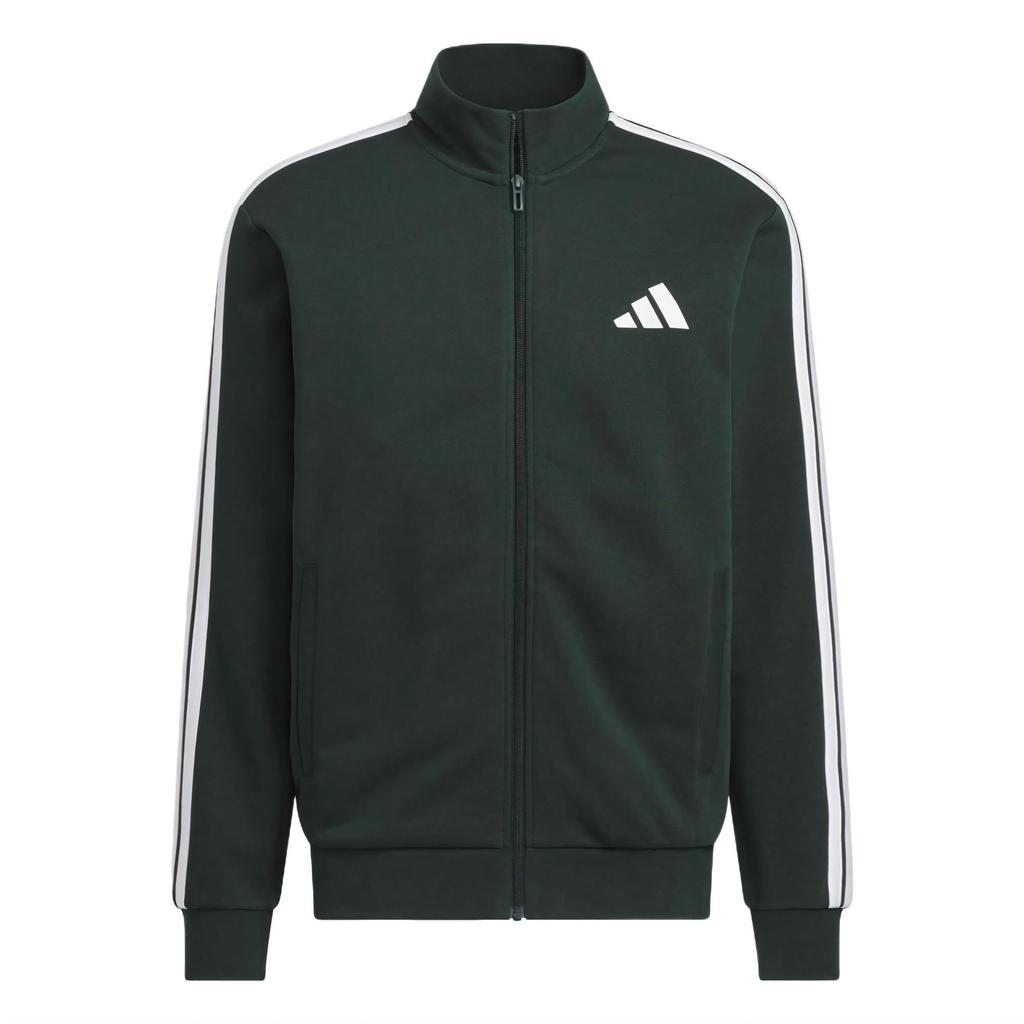 Adidas V Tracksuit Comfortable Striped Logo Stand Collar Top Soft Cuffed Pants Casual Sports Set Men Tracksuit Dark-Green JZ0110