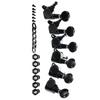 Pack of 6 Black Guitar Peg Replacement Set Metal Texture Guitar Tuners Suitable for Left Hand Acoustic Electric Guitars