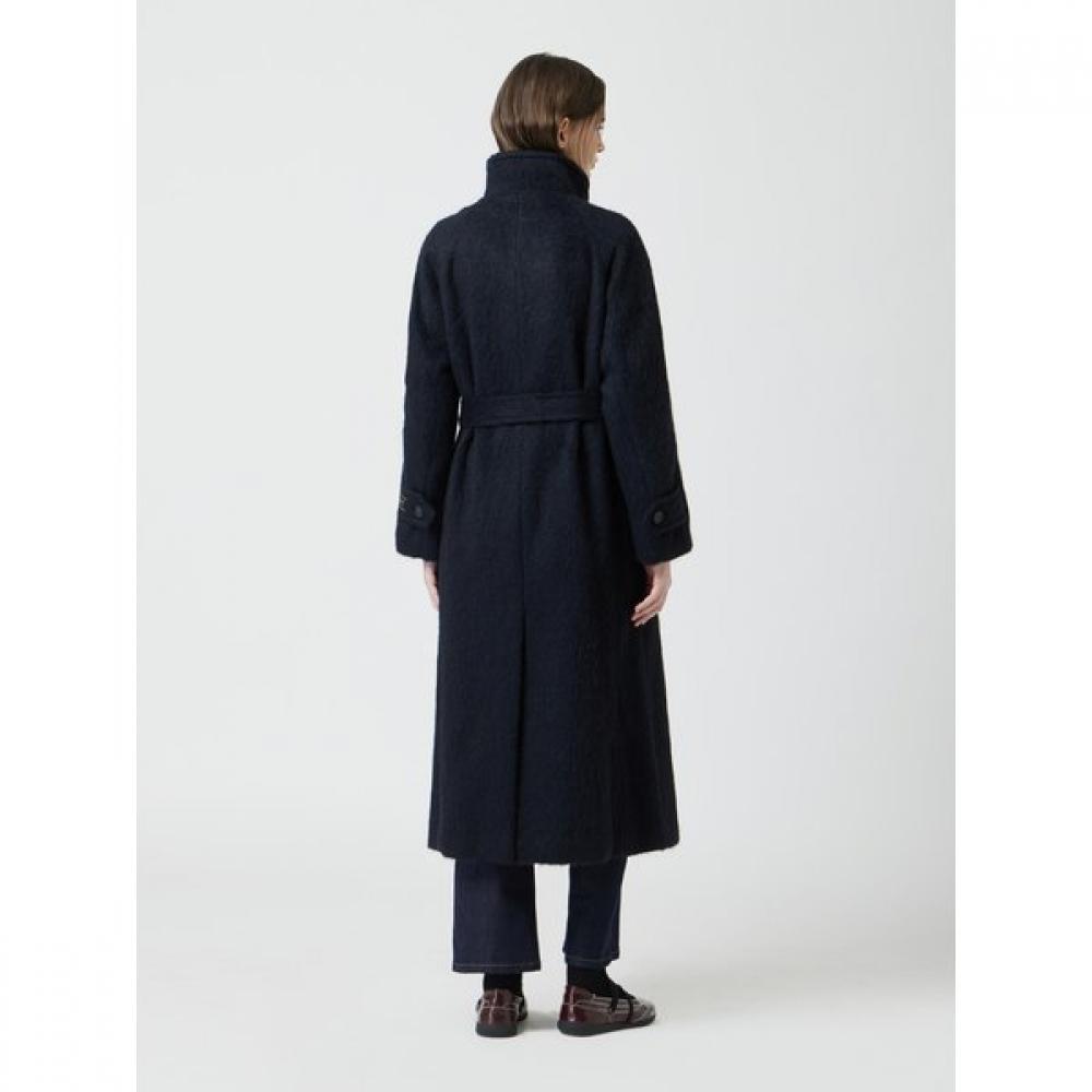 Cappotto Lungo Collo Alto in Misto Alpaca C254msg031