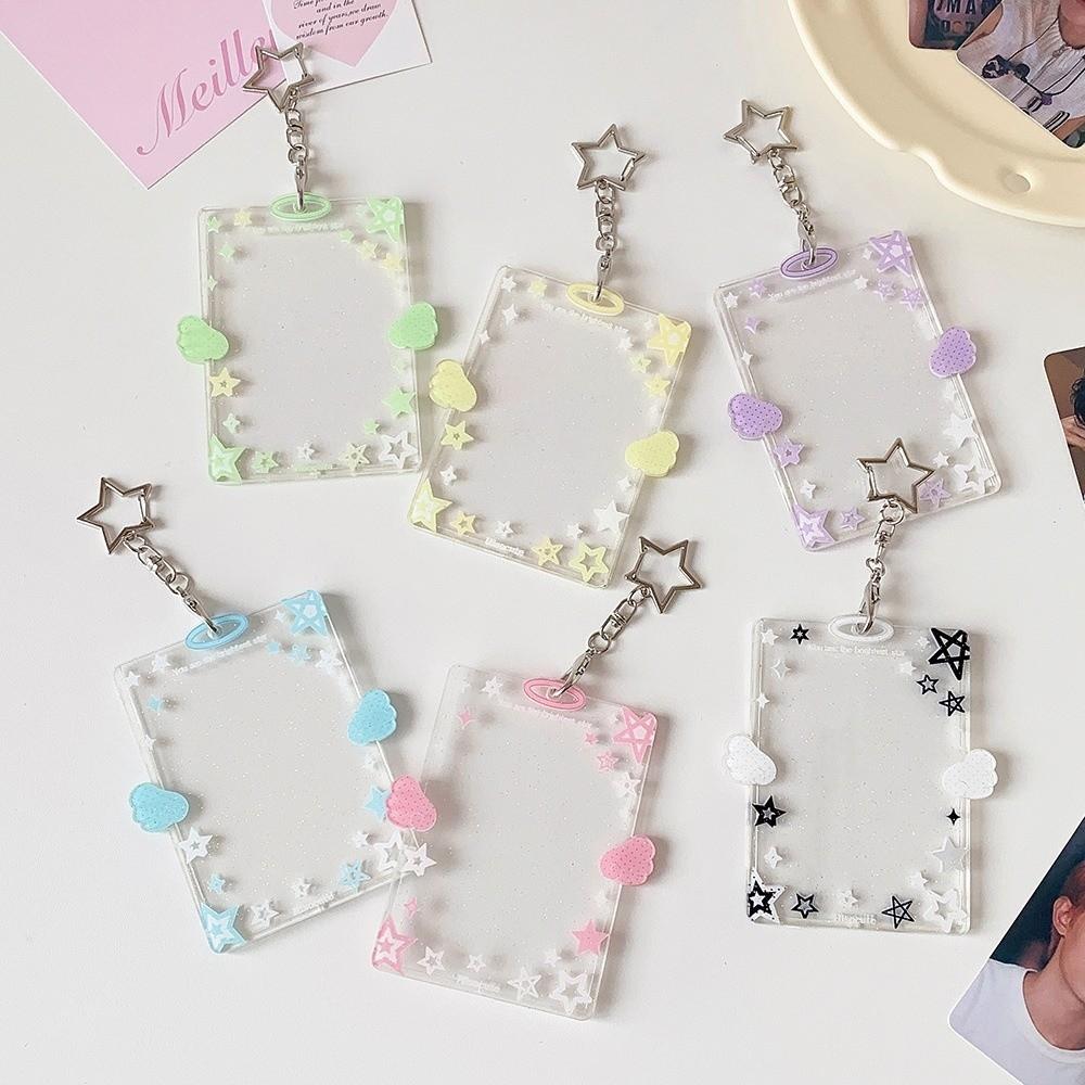Portachiavi Porta Fotocard Kpop in Acrilico Cartone 3 Pollici Protezione Espositore Card Idol Ali Stelle Porta Card Trasparente