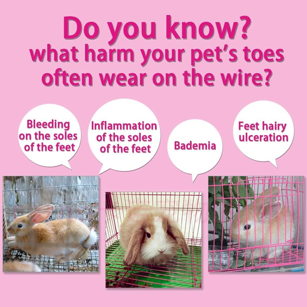 Rabbit Feet Pad,4 Piece Hole Leak Water Design For Plastic Bunny Feet Pad Playpen Feet Mats Plastic Rabbit Cage Mat