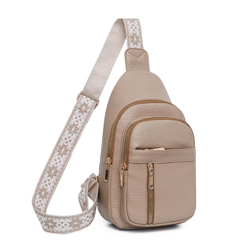 Women's Chest Bag Wide Shoulder Bag Vintage Crossbody Bag