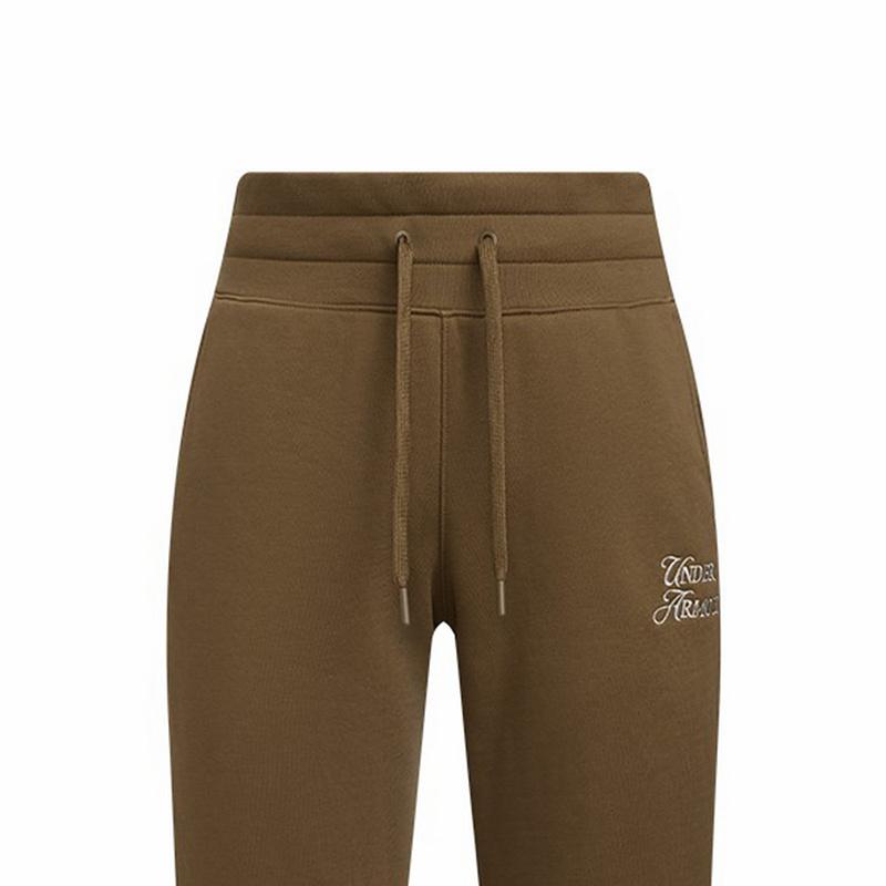 Under Armour Soft Comfortable Skin-Friendly Casual Lace-Up Knitted Sports Pants Women pants Coyote-Brown 6005943-498