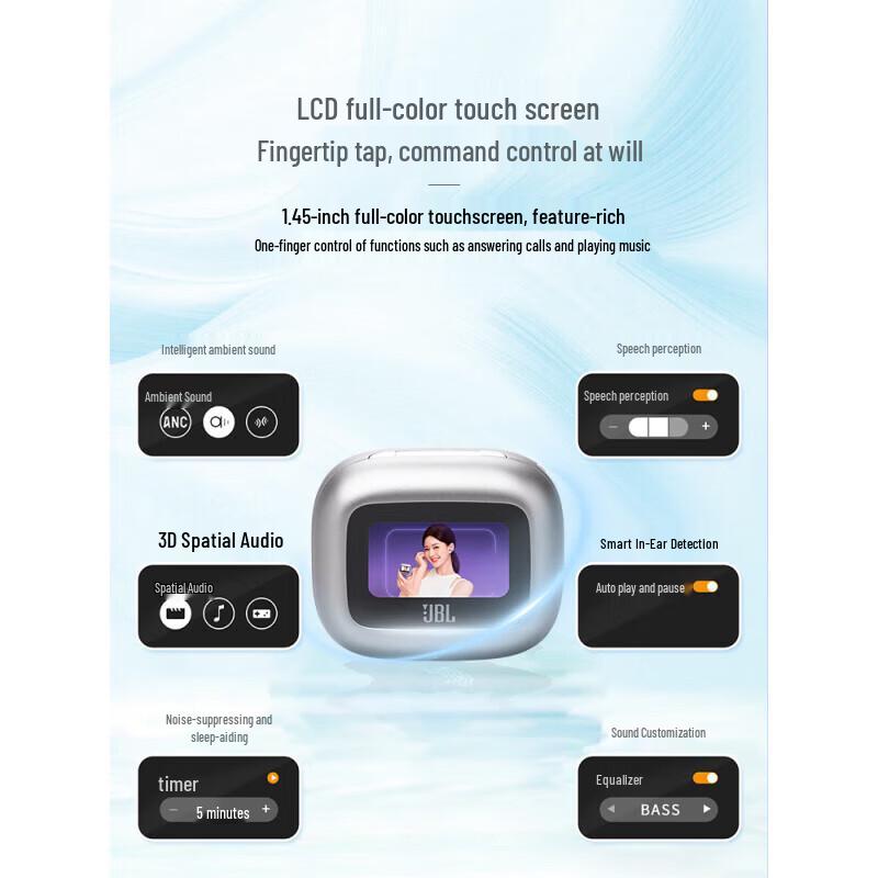 JBL Live Beam 3 True Wireless Earbuds with Smart Touchscreen Case