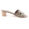 Excellent HERMES Sandals Oasis H-design chunky heel leather Epsom Leather 37.5 Used