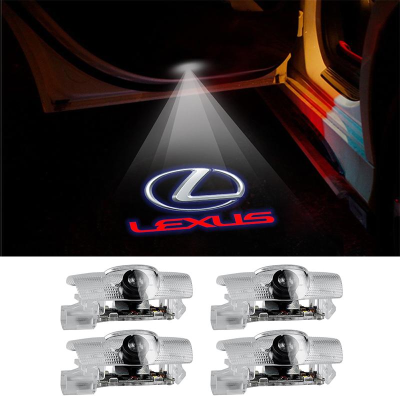 2/4pcs Led Lights Car Door Projector Welcome Lamp Accessories For Lexus LS 2006 ES 2006 IS 2006 LX 2007 RX 2007 GS 2012 GX 2010