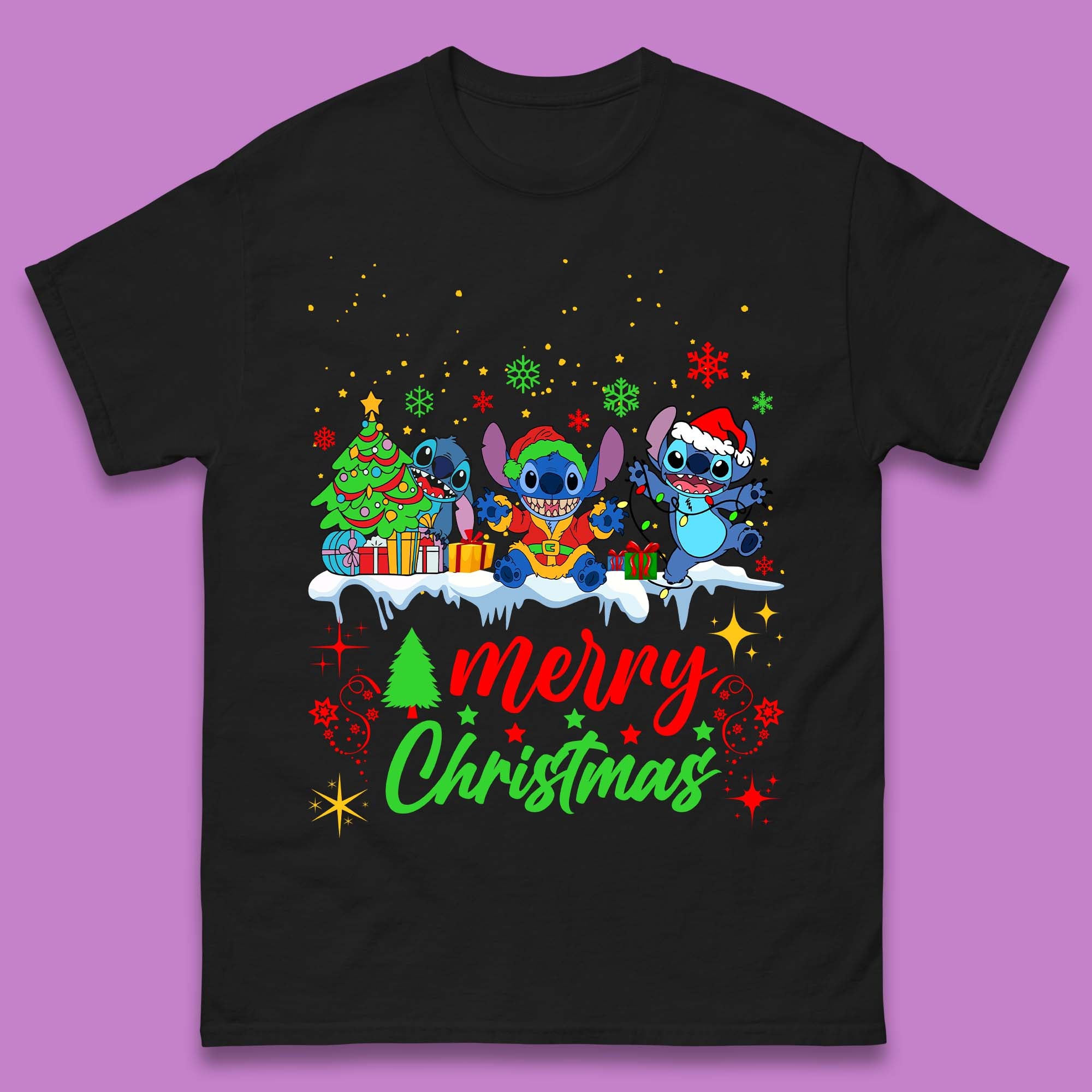 Stitch Squad Christmas Mens T-Shirt Womens Tops Tees M